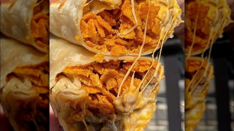 frito rito sliced in half