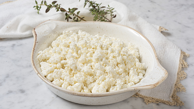 Ricotta cheese in bowl