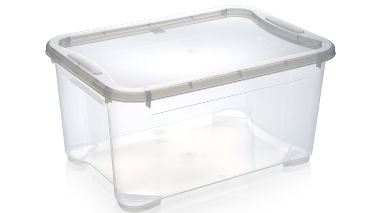 Large clear plastic container