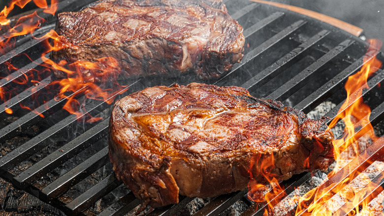 pork chops on grill