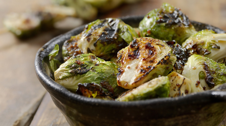 Bowl of roasted Brussels sprouts