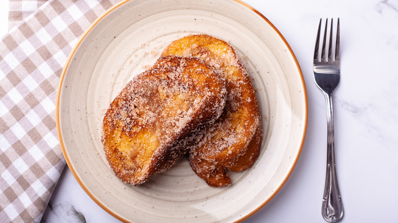 French toast served on plate