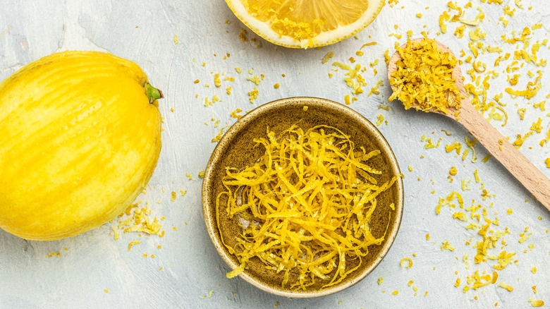 lemon zest in a bowl