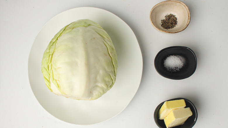 Cabbage with salt, pepper, and butter