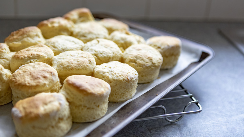 A tray of baked biscuits