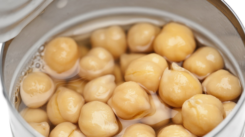 chickpeas in a glass jar