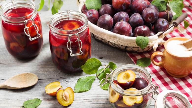 Whole and canned plums