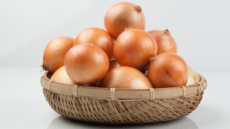 onions in a basket