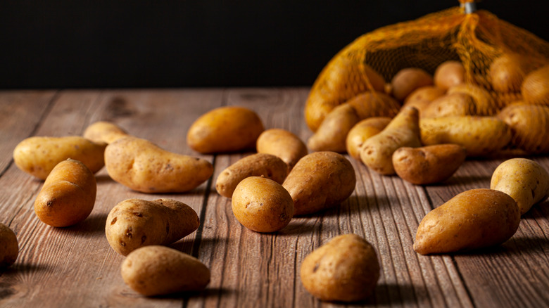 potatoes in dark, dry space