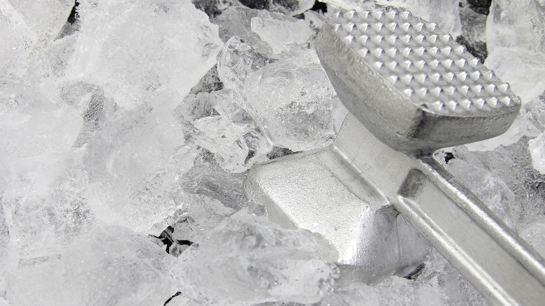 crushing ice using a mallet