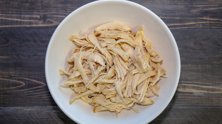 shredded poached chicken