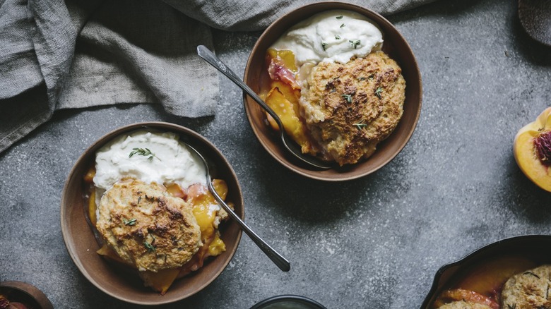 Peach cobbler and ricotta