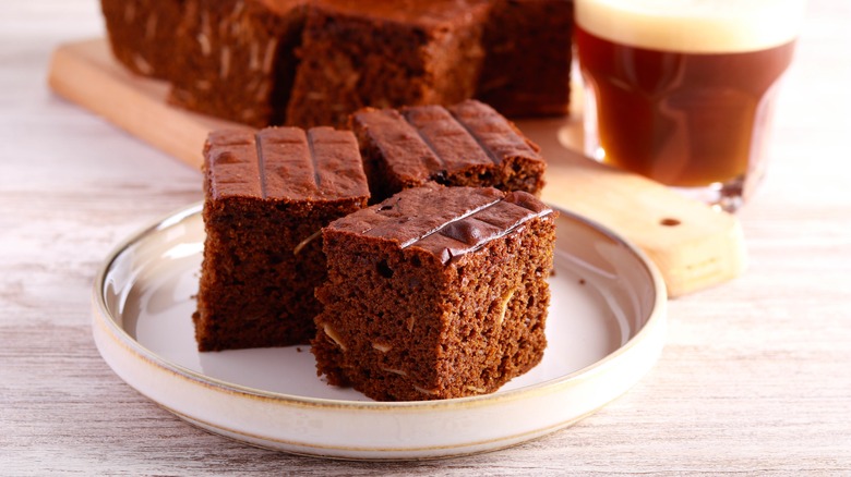 Gingerbread cake on plate