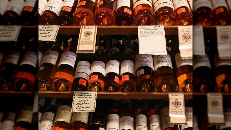 Variety of rose wine bottles