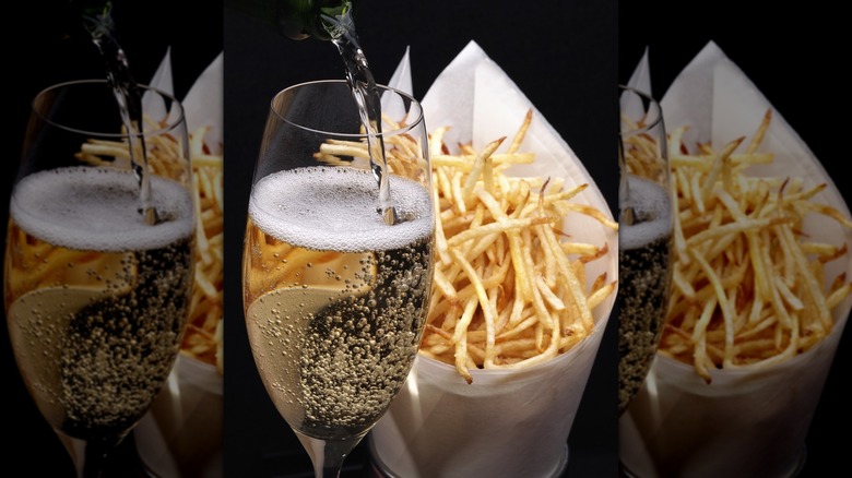 fries and white wine