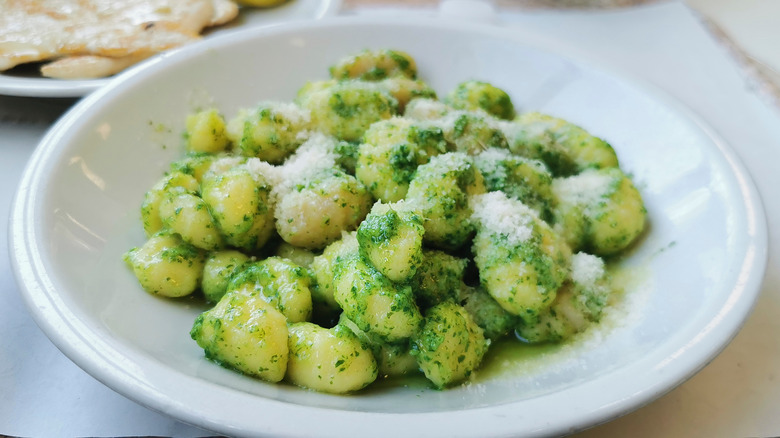 gnocchi alla genovese with pesto