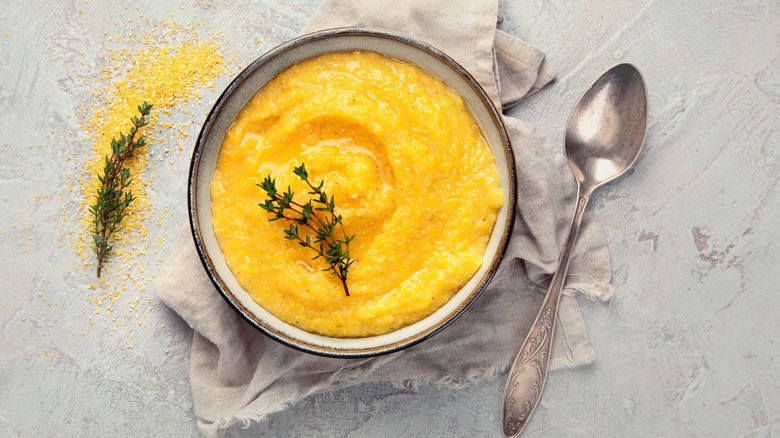 creamy polenta in bowl