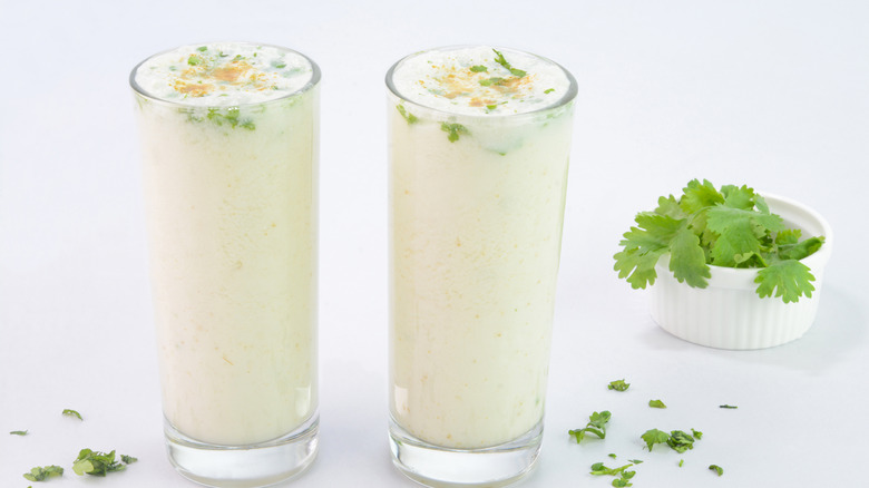 Spiced buttermilk in glasses