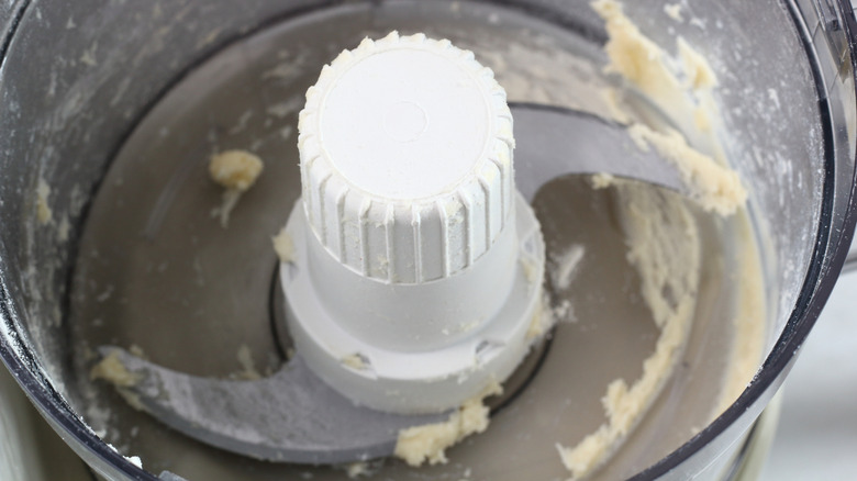 Interior of dirty food processor