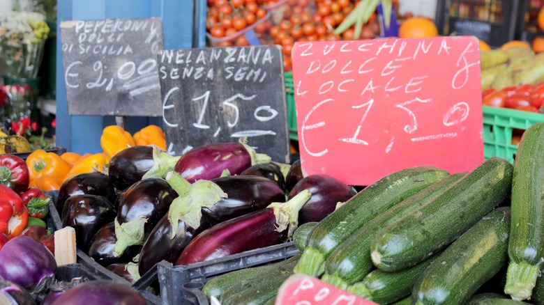 Vegetables for sale at a market