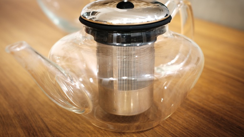 teapot with a metal infuser