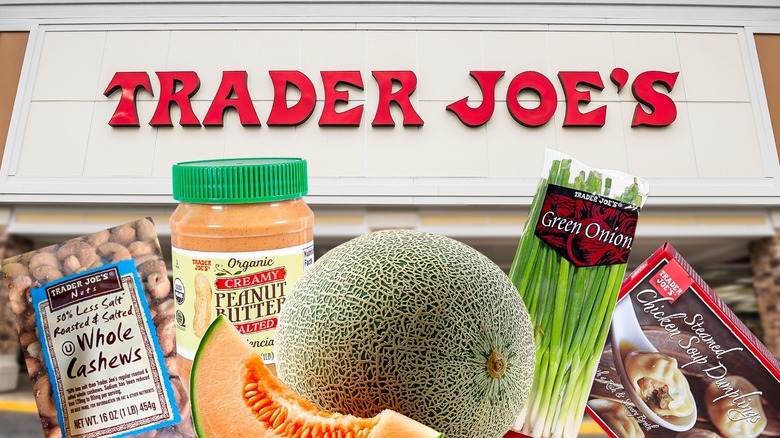 Composite image featuring various recalled Trader Joe's products