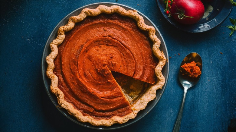 sweet potato pie in dish