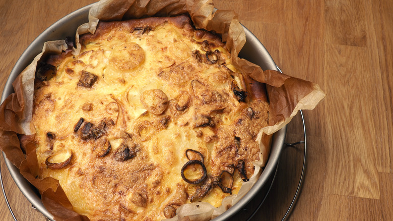 Quiche baked in springform pan