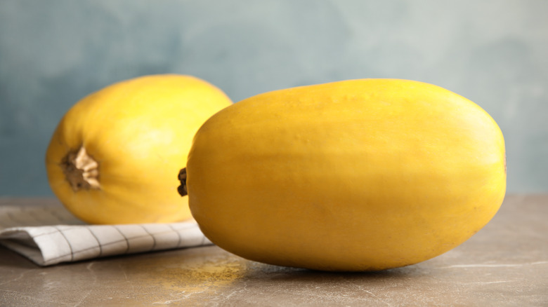 Spaghetti squash on table