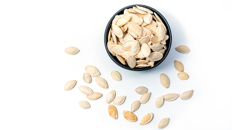 Pumpkin seeds in bowl