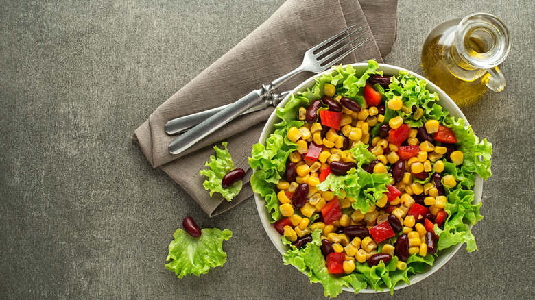 Bean salad and olive oil