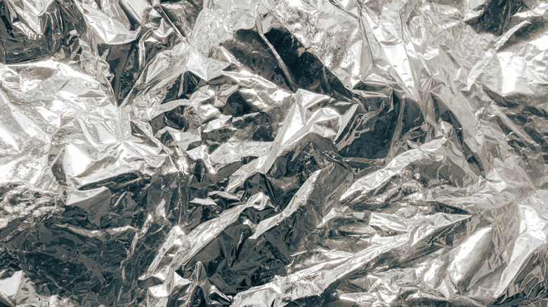 Foil crimped as background