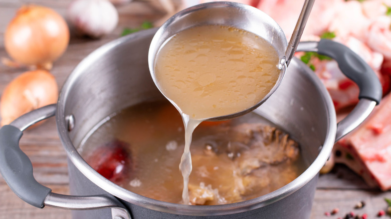 broth in pot