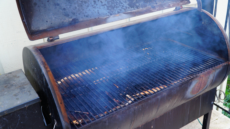 A smoky Traeger smoker