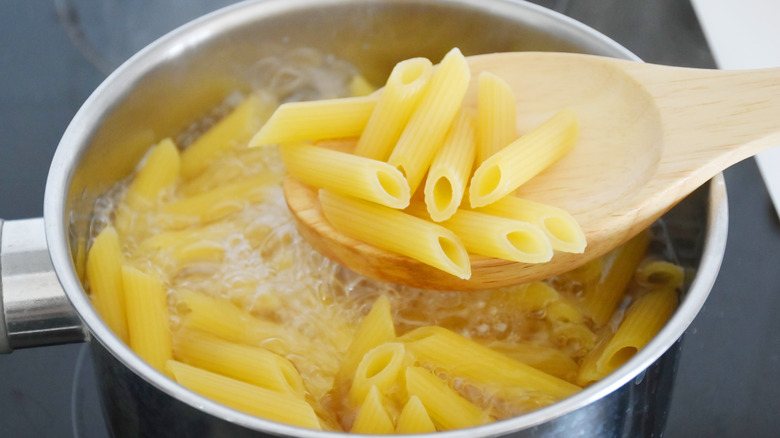 pasta boiling in pot