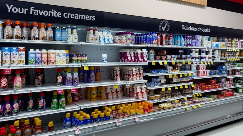 dairy aisle in grocery store