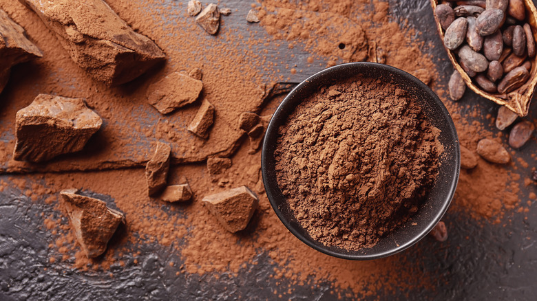 A bowl of cocoa powder