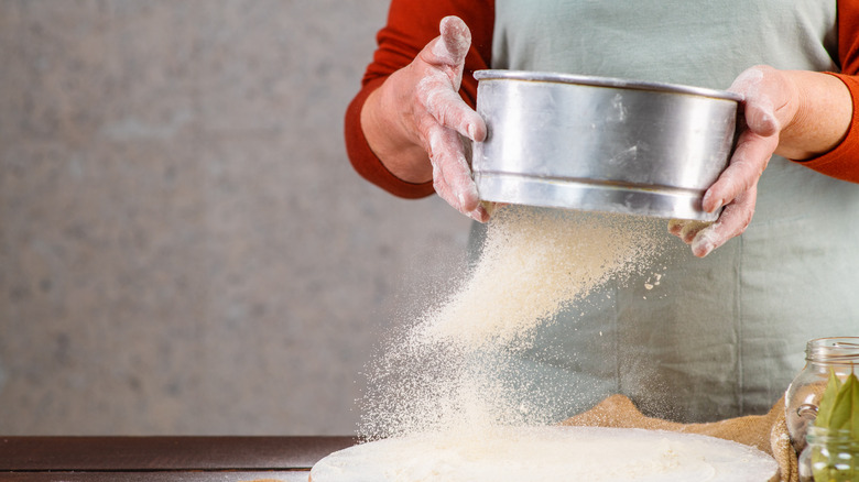 sifting flour