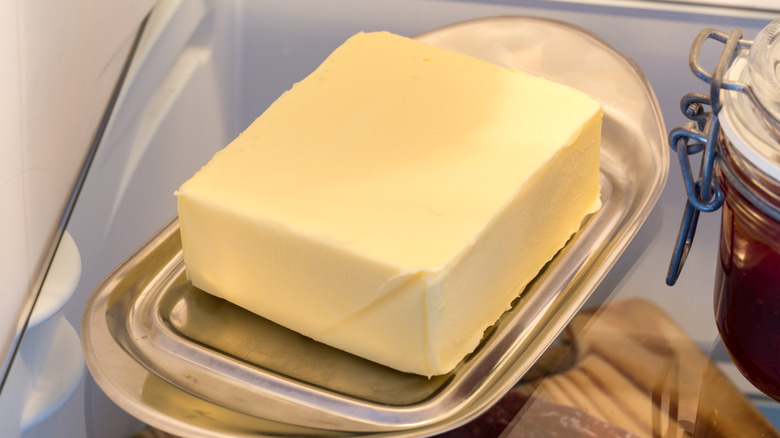 butter block in fridge