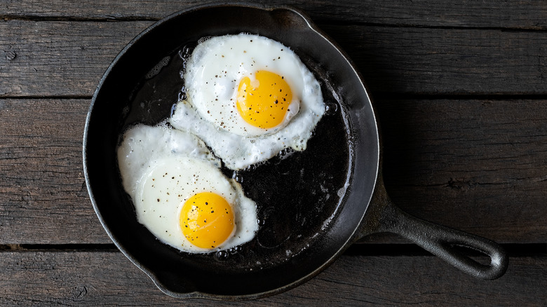 eggs in a nonstick pan