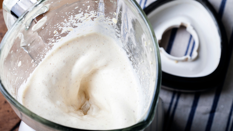 Blending homemade soy milk