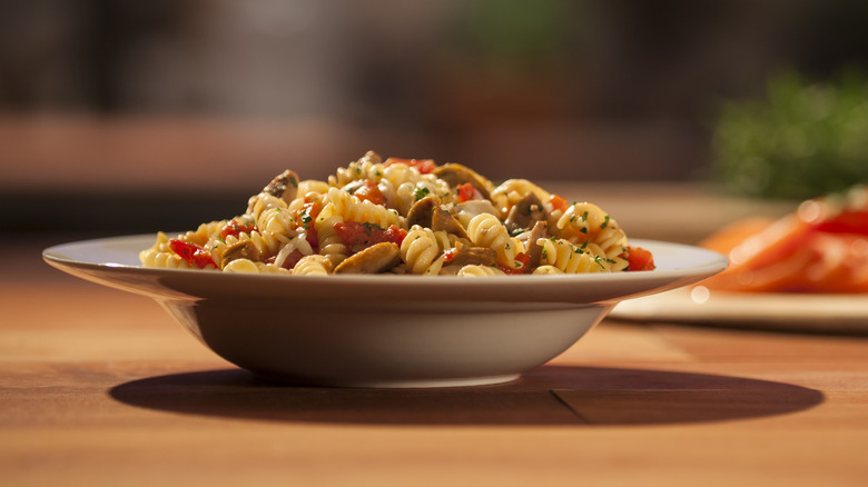 bowl of pasta on counter