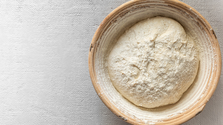 Sourdough autolyse in bowl