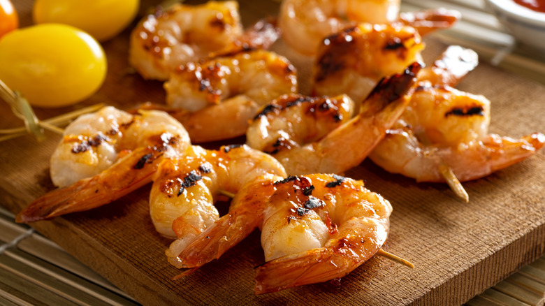 grilled shrimp on cedar plank