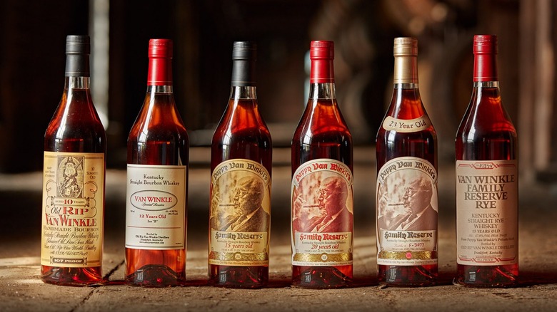 Six bottles from the Old Rip Van Winkle Distillery