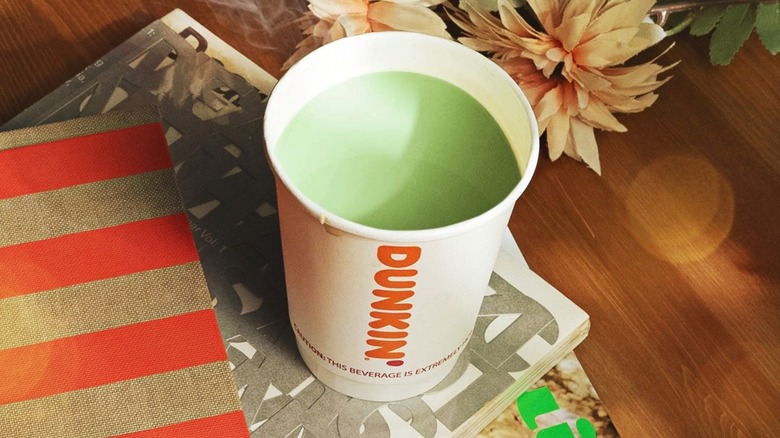 cup of dunkin' donuts matcha