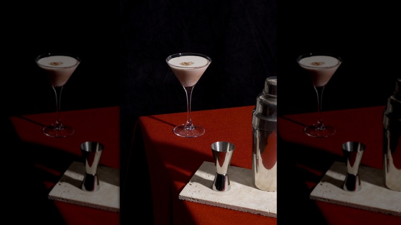 Brandy Alexander on red surface