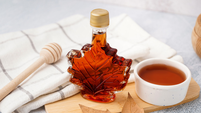 bottle of maple syrup