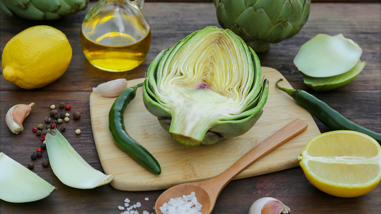 Artichoke, lemon, and spices