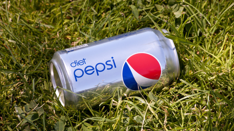 Diet Pepsi in grass